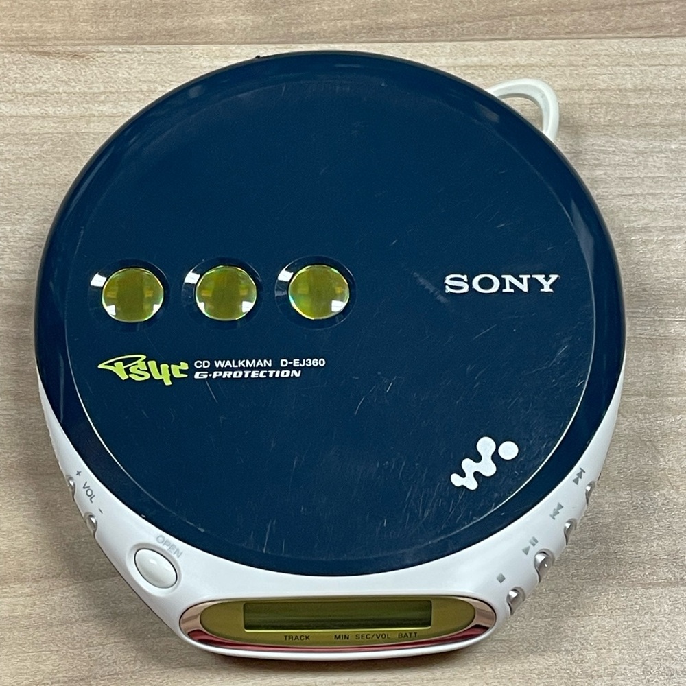 Sony Psyc Walkman D-EJ360 CD Player Portable Blue Color - Tested Working